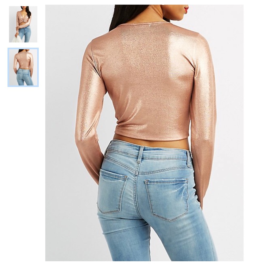 Metallic knot crop top - Picture 2 of 2